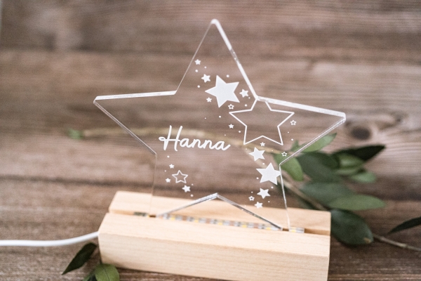 Lampe / Nachtlicht Stern -personalisiert-